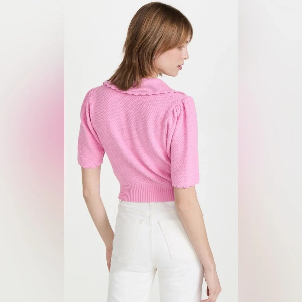 English Factory Scalloped Short Sleeve Sweater - L - Picture 3 of 7
